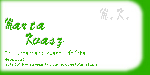 marta kvasz business card